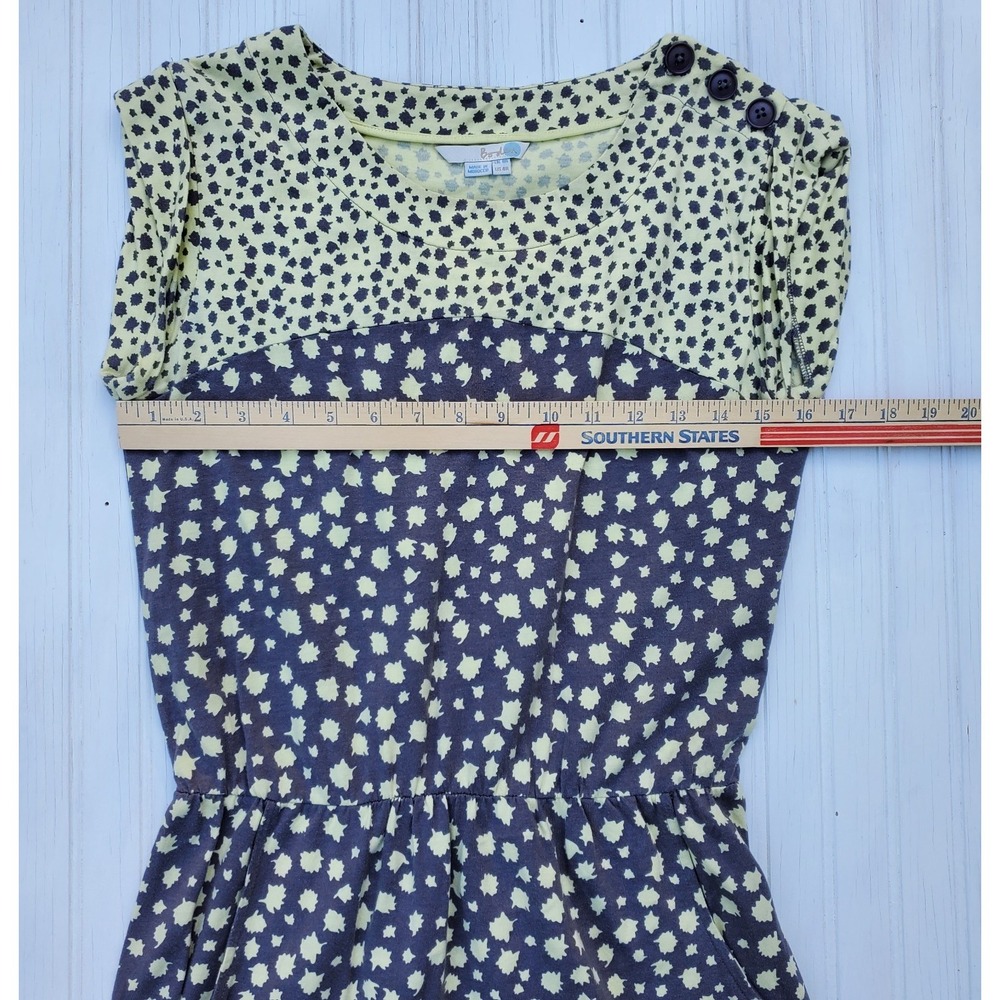 Boden Sheath Dress US4 Yellow Brown Purple Floral Spotted Boho Pockets‎ Romantic - Picture 3 of 7